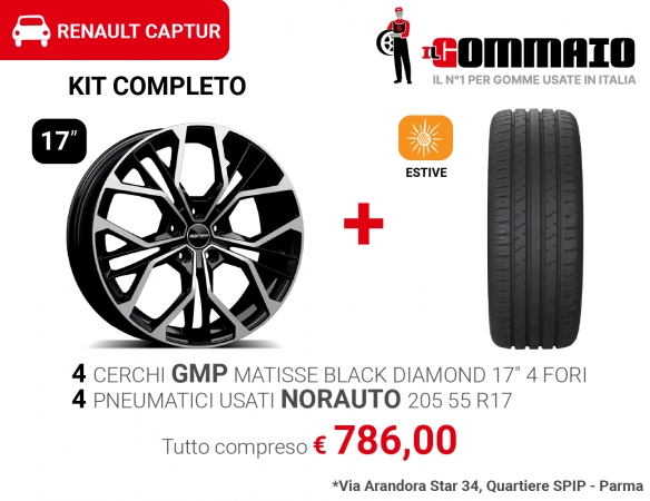 Cerchi in lega 17 GMP Gomme USATE, RENAULT CAPTUR 